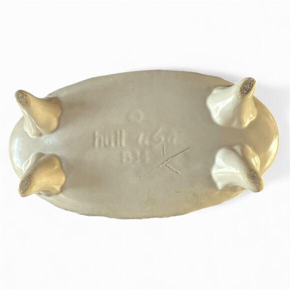 Vintage 1950s Hull USA B34 Footed Planter Cream Off White 9.5" Pottery - Picture 7 of 8